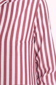Bordo-Beyaz-Gizli Patlı Gömlek Tunik - 5