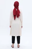 Ekru-Geniş Manşetli Kemerli Tunik thumbnail 4