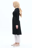 Siyah-Geniş Manşetli Kemerli Tunik thumbnail 3