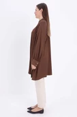 Kahve-Büyük Beden Reglan Kol Gömlek Tunik thumbnail 3