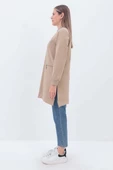 Bej-FERMUAR CEPLİ YIRTMAÇLI SWEAT TUNİK thumbnail 3