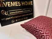 NİVEMESHOME MONET ZİGZAG KIRLENT KILIFI BORDO-GRİ 45 X 45 - 5