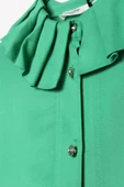 Çimen Yeşili-Yakası Piliseli Viskon Gömlek Tunik thumbnail 7