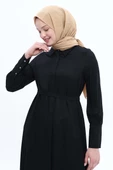 Siyah-Geniş Manşetli Kemerli Tunik thumbnail 5