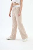 Kemer Detaylı Yüksek Bel Palazzo Pantolon - Bej thumbnail 3