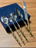 Royking Bambu 5 Parça Servis Seti Antik Gold EYM 061 - 1