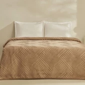 Karaca Home Rita Açık Kahve Tek Kişilik Emboss Battaniye - 1