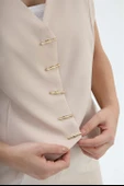 Düğme Detaylı Yelek - Bej thumbnail 5