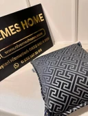 NİVEMESHOME MONET ZİGZAG ELYAF DOLGULU KIRLENT ANTRASİT-GRİ 45 X 45 - 1