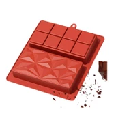 Silikon Kalıp Dubai Çikolata Yıldız ve Kare Desenli Çift Tablet Dubai Çikolatası Kalıbı thumbnail 5