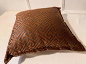 NİVEMESHOME MONET ZİGZAG ELYAF DOLGULU KIRLENT KAHVE-ANTRASİT 45 X 45 - 1