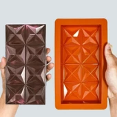 Silikon Kalıp Dubai Çikolata ve Kek Yıldız Desenli Büyük Tablet Dubai Çikolatası Kalıbı - 6