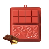 Silikon Kalıp Dubai Çikolata Yıldız ve Kare Desenli Çift Tablet Dubai Çikolatası Kalıbı thumbnail 1