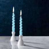 Poli Karbon Mum Kalıbı Şamdanlık Spiral Burgulu Uzun Kalıbı 18 CM - 2