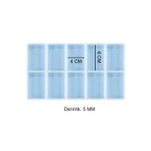 Epoksi Çoklu Silikon Kalıp Anahtarlık Kalıbı Dikdörtgen Seri Döküm Kalıbı 4X6 CM 10 Lu thumbnail 2