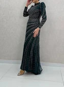 24Y4589 HENNİN ABİYE ELBİSE PUL TAŞ İŞLEMELİ - 5