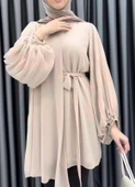 24Y50257 FAMELİN ABİYE TUNİK KOL PİLİSELİ MANŞETLİ TAŞLI - 5