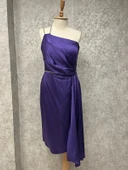 24Y1470 ELBİSE ABİYE SATEN TEK OMUZ - 7