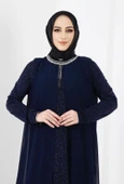 24Y50233 FAMELİN TUNİK SİMLİ PELERİNLİ YAKA TAŞ DETAY - 1