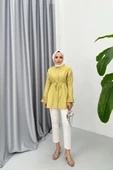 24Y4134 TUNİK KOL UCU PİLELİ BELİ BAĞCIKLI - 7