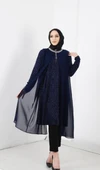 24Y50233 FAMELİN TUNİK SİMLİ PELERİNLİ YAKA TAŞ DETAY - 4