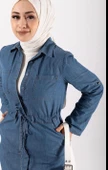 24Y4899 STİLİFE ELBİSE KOT KUŞAKLI - 2