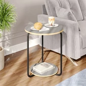 Eportatif Yuvarlak Dekoratif Zigon Sehpa Orta Sehpa Füme 1541 - 3