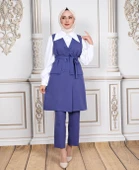 24Y40599 TAKIM YELEK PANTOLON ÖNÜ KRUVAZE DÜĞMELİ - 4
