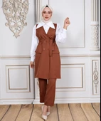 24Y40599 TAKIM YELEK PANTOLON ÖNÜ KRUVAZE DÜĞMELİ - 8