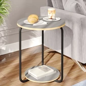 Eportatif Yuvarlak Dekoratif Zigon Sehpa Orta Sehpa Füme 1541 - 1