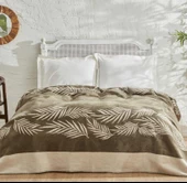 Karaca Home Leaf Haki Tek Kişilik Pamuk Battaniye - 1