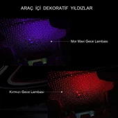 UpWay Usb Yıldızlı Dekoratif Led Işık Araç İçi Oda Mekan Süsleme Gece Lambası - 4