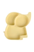 JOJOBEBEK Vakumlu Silikon Mama Tabağı, Altı Vakumlu Mama Tabak, Silikon Kaşık, Çatal / Sarı - 2