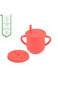 JOJOBEBEK Silikon Pipetli Bardak, ( Alıştırma Bardağı ) Çerez Kapağı / Kırmızı - 2