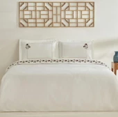 Karaca Home Janset Beyaz Çift Kişilik Nakışlı Nevresim Takımı - 1