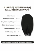 Siyah Banyo Duş Kesesi Peeling Eldiveni %100 Floş İpek Kadın Ve Erkekler İçin (Unisex) - 2