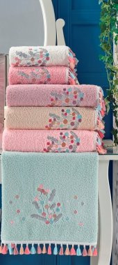 BEGENALHOME Flora 6lı El ve Yüz Havlu Seti 50 x 90 cm Pamuklu - 1