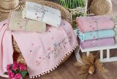 BEGENALHOME Kadife Flora 6lı El ve Yüz Havlu Seti 50 x 90 cm Pamuklu - 1