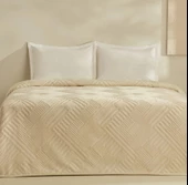 Karaca Home Rita Ekru Tek Kişilik Emboss Battaniye - 1