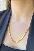 14 Ayar Altın 5 mm Pullu Zincir Kolye - 4