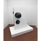 Mat Siyah Kapı Tokmağı Kapı Babası + Alt Rozeti (Kilit Hariçtir) thumbnail 5