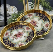 Royking 2 li Yuvarlak Tepsi 34x4cm - 39x4cm FX 045 - 2