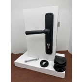 Osmanlı Mat Siyah Çelik Kapı Kolu Sol Basar + Tokmak Ve Alt Rozeti (Kilit Hariçtir) thumbnail 3