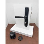 Osmanlı Mat Siyah Çelik Kapı Kolu Sol Basar + Tokmak Ve Alt Rozeti (Kilit Hariçtir) thumbnail 5