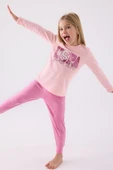 U.S. Polo Assn. Garson Kız Çocuk Pembe Uzun Kol Pijama Takım thumbnail 3