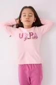 U.S. Polo Assn. 1970 Since 1890 Kız Çocuk Pembe Uzun Kol Pijama Takım thumbnail 3
