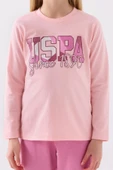 U.S. Polo Assn. Garson Kız Çocuk Pembe Uzun Kol Pijama Takım thumbnail 4