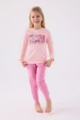 U.S. Polo Assn. Garson Kız Çocuk Pembe Uzun Kol Pijama Takım thumbnail 1
