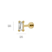 Baget Taşlı Altın Piercing - 2