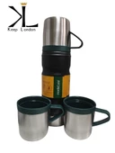 Keep London Çift Duvarlı Bardaklı Paslanmaz Çelik Termos Seti 500ML-Siyah - 1
